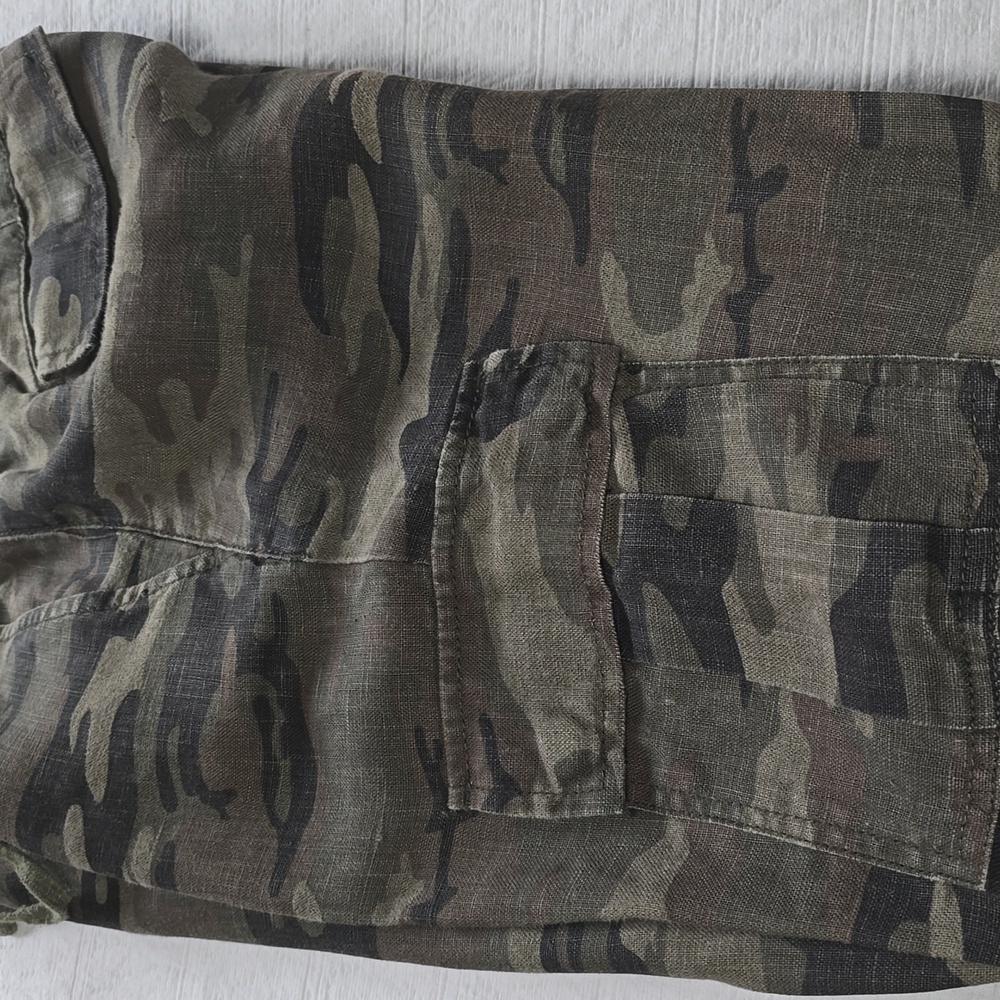 SANCTUARY X Anthropologie Discoverer Linen Camo Cargo Pants Size XS - Picture 13 of 16
